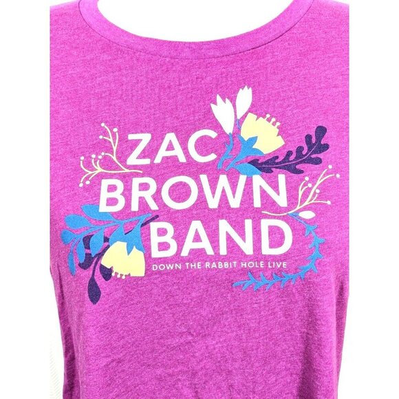 Zac Brown Band T Shirt 2019 Down The Rabbit Hole Live Tour Cities Plus XXL Pink - Picture 4 of 5